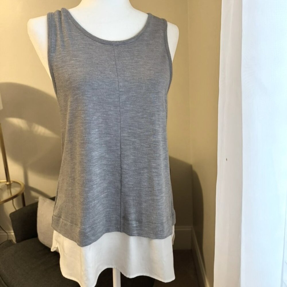 J Crew womens gray tank with layered silk bottom - size M